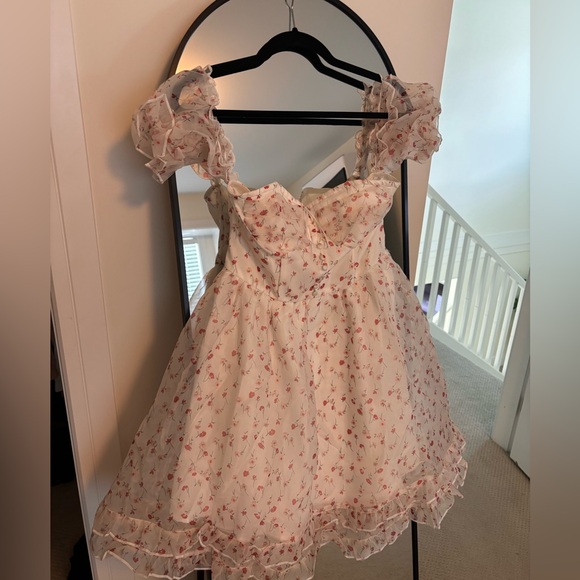 Floral off shoulder babydoll dress - Picture 2 of 4